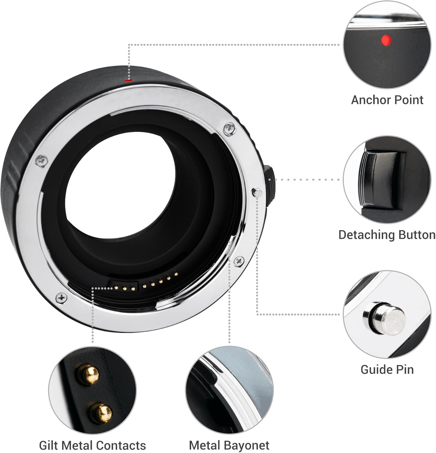 JJC Metal Auto Focus AF Macro Extension Tube Ring Set 12Mm,25Mm, for Canon EF EF-S Mount Lens DSLR Camera EOS 60D 7D 550D 760D 700D 80D 70D 5D Mark IV III 6D 7D Mark II, for Extreme Close-Ups image number 3