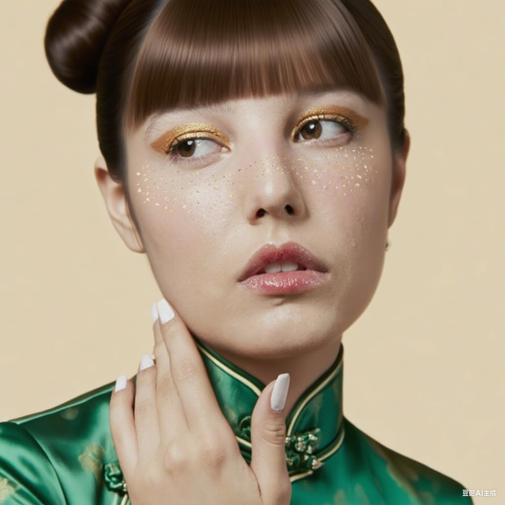 6 PCS Glitter Freckles Face Tattoo Stickers &ndash; Sparkle Freckles Makeup Patches, Face Glitter Glow up Temporary Tattoos for Cheek, Body &ndash; Shimmery Cosmetic Decals for Festival, Party (Golden-02) image number 1