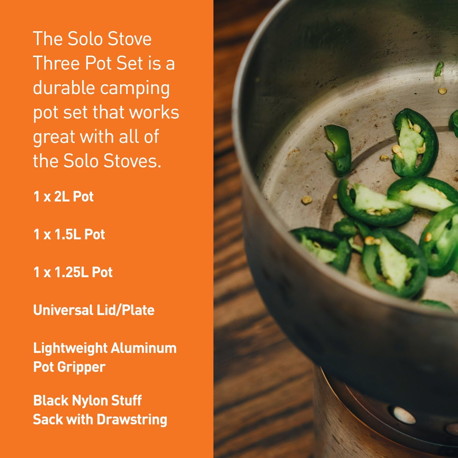 Solo Stove Pot Set: Stainless Steel Portable Stove Cookware Camping Stove Companion Pot Set Campfire. Great for Backpacking, Camping, Survival Kit image number 3