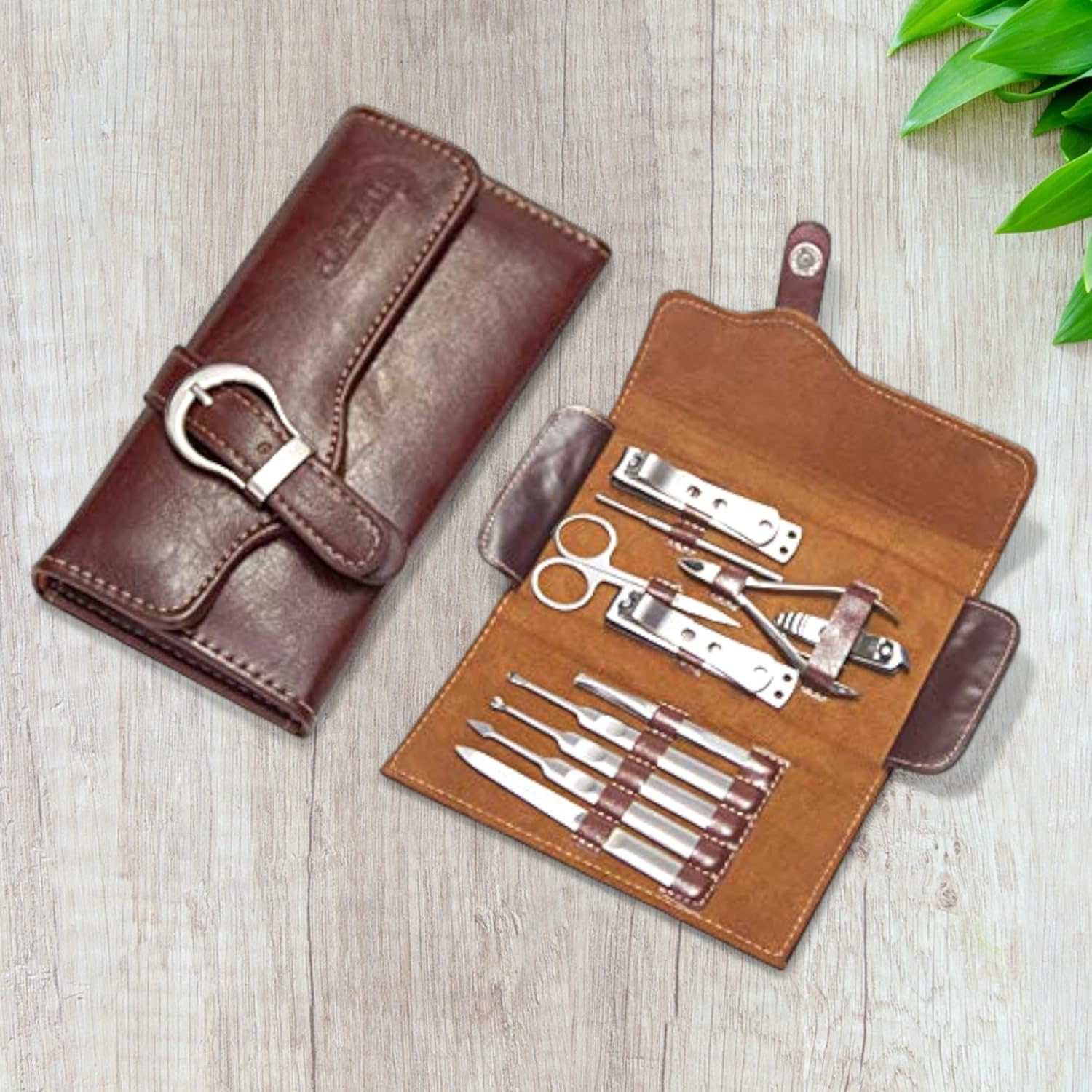 Manicure Pedicure Set, Nail Cutting-11Pc Quality Stainless Steel Tools, Large Wide Jaw Clippers, Nail Cutter, Nail Care Gift, Fingernail Clipper Case image number 6