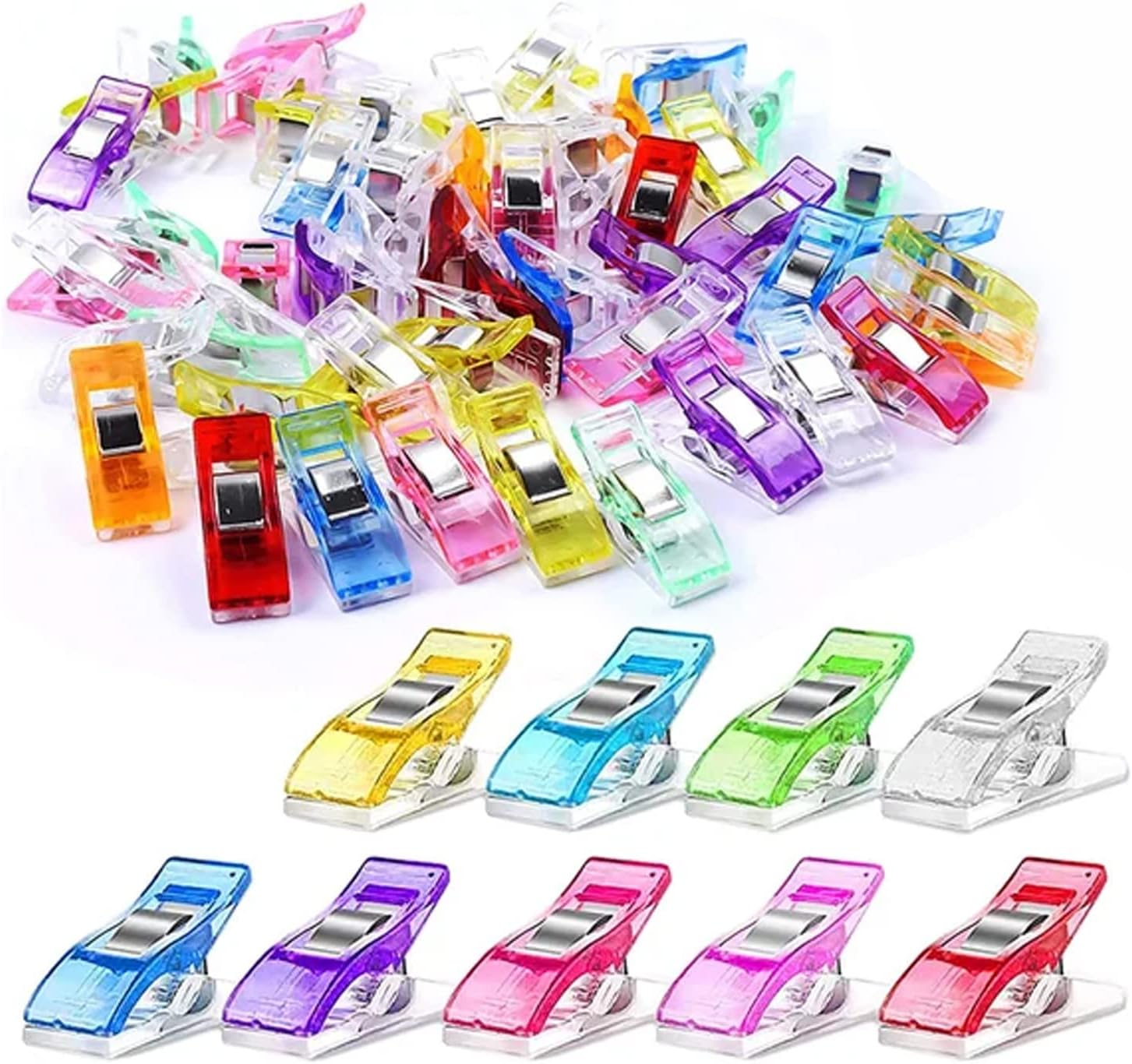 Durable Multipurpose Sewing Clips - 100PCS No-Pin Fabric Clips for Quilting, Sewing & DIY Crafts image number 2