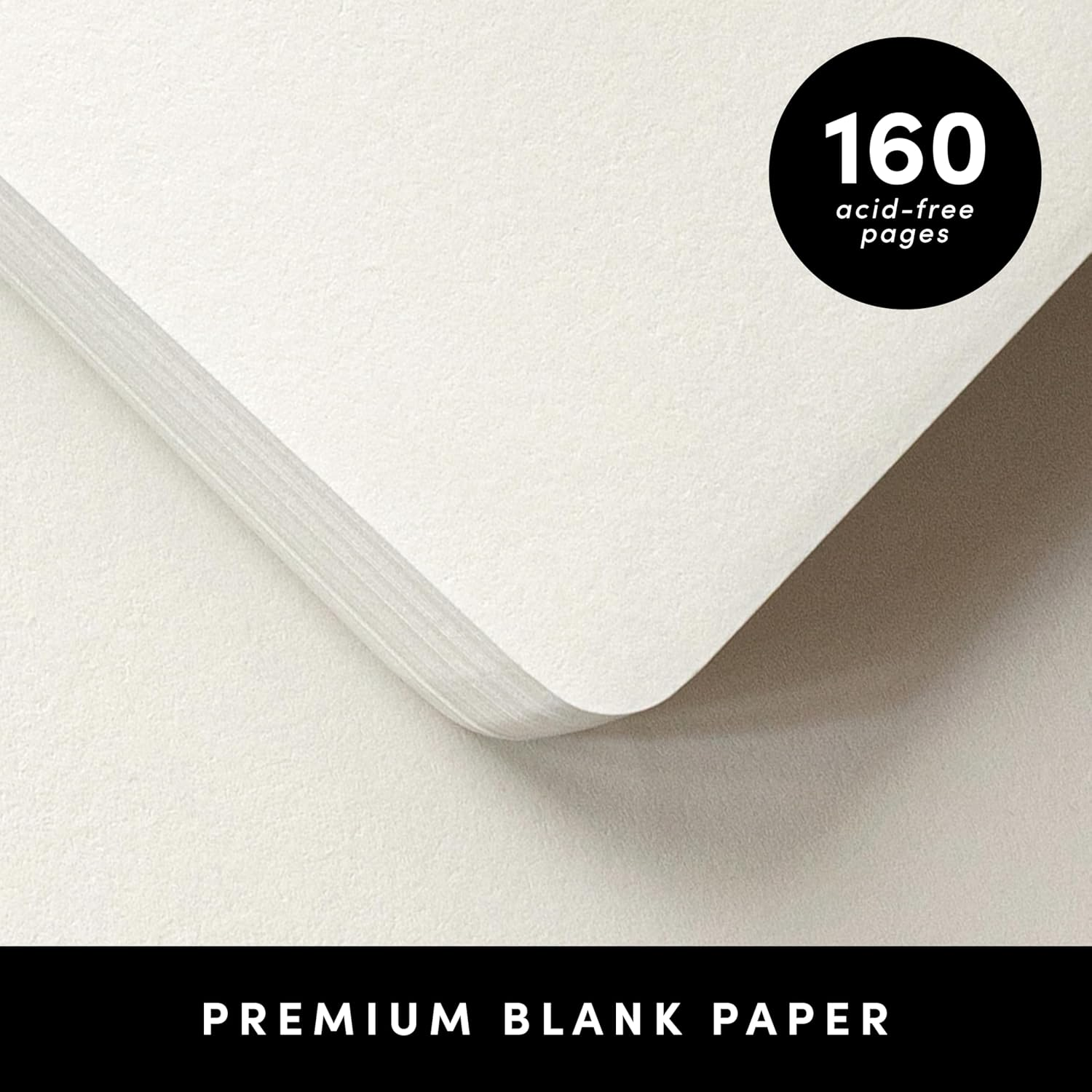 PAPERAGE Blank Journal Notebook, (Black), 160 Pages, Medium 5.7 Inches X 8 Inches - 100 GSM Thick Paper, Hardcover image number 4