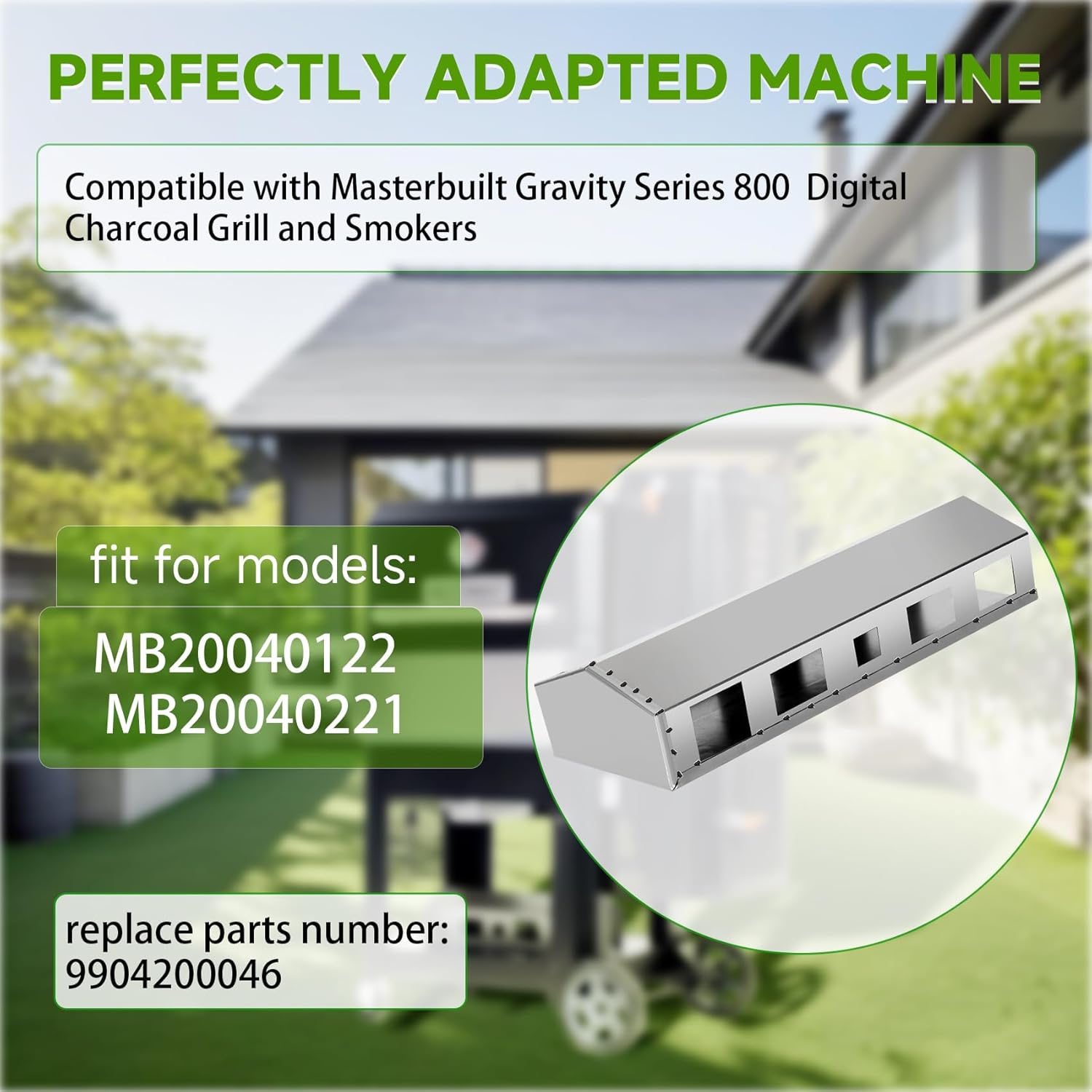 Upgrade Heat Manifold for Masterbuilt Gravity Series 800 Digital Charcoal Grill Replacement, 9904200046, Compatible with Smokers MB20040122 MB20040221 image number 1