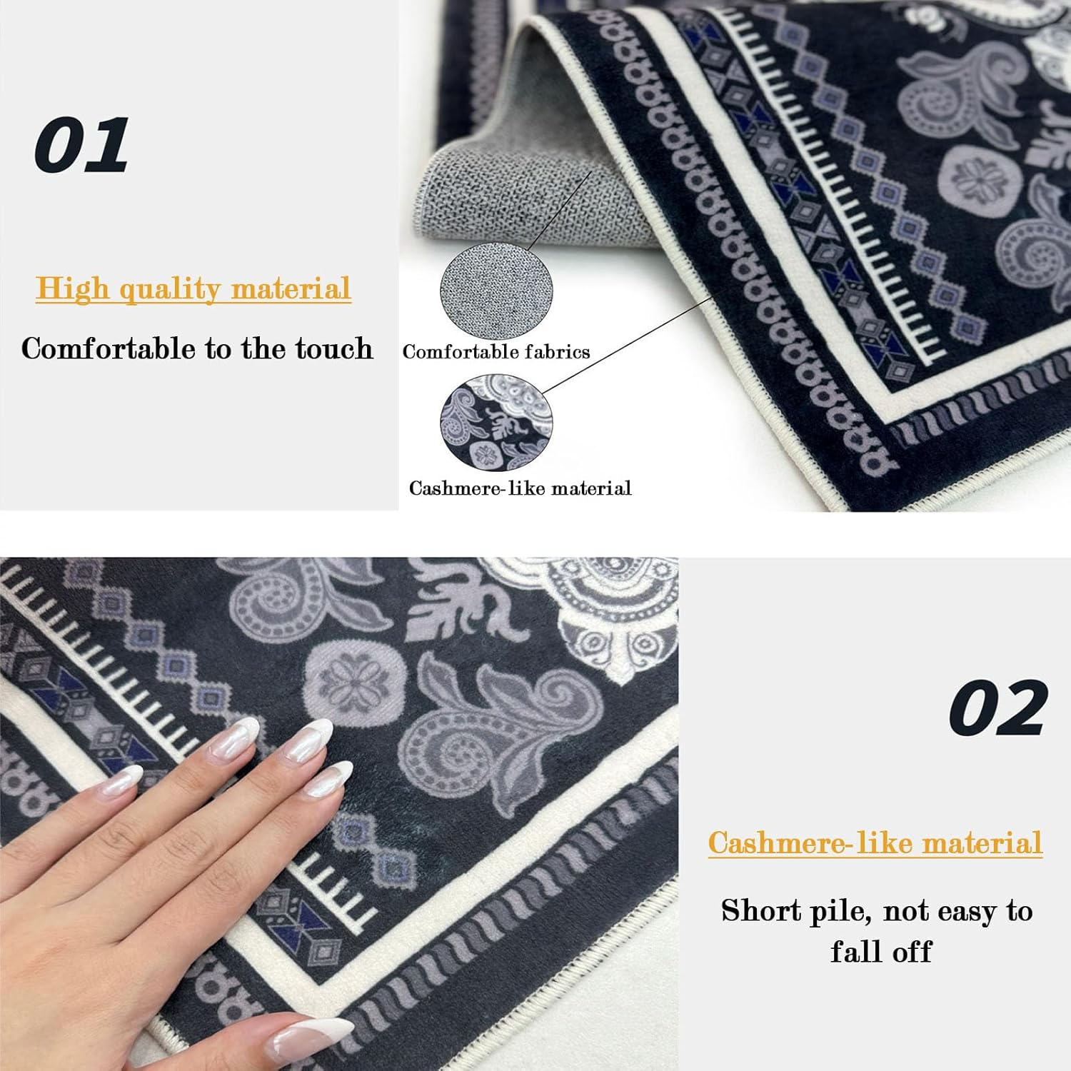 Kitchen Mats for Floor,3Pcs Kitchen Rugs,Non Slip Washable Floor Mats,Kitchen Mat for Sink,Office,Laundry image number 2