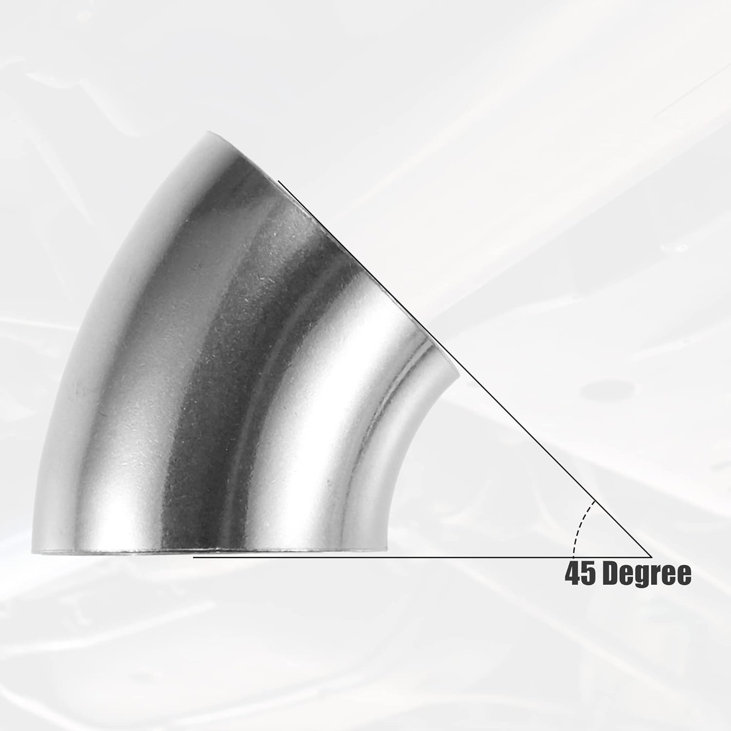 X AUTOHAUX 4 Pcs OD 3 Inch 45 Degree SS304 Stainless Steel Bend Tube Exhaust Elbow Pipe for Car Modified Exhaust System 3" Piping Silver Tone