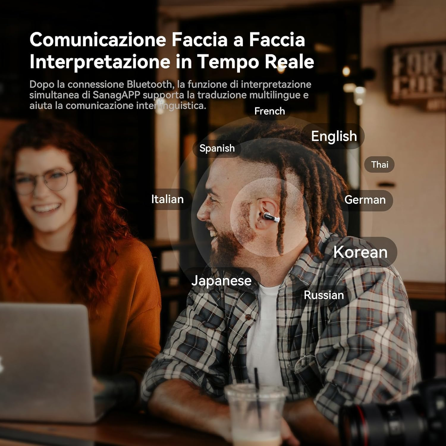 SANAG S9S AI Clip Headphones, Instant Voice Translator Bluetooth 5.4, 4.5G Ultra-Lightweight, 40H Playtime, Open Ear Headphones for Iphone, Android, Samsung - Black image number 1