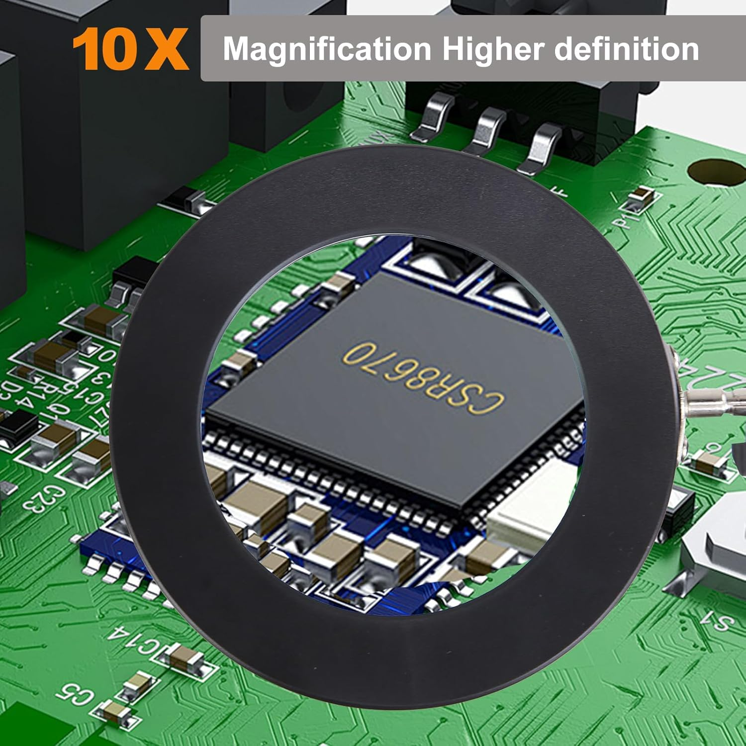 CHENBEN 10X Magnifying Glass with Light Dimmable LED Desk Lamp with Remote Control, LED Desk Craft Light, Magnifying Glasses for Hobbies, Adjustable Clamp Lamp (3 Colors & 10 Brightness) image number 4