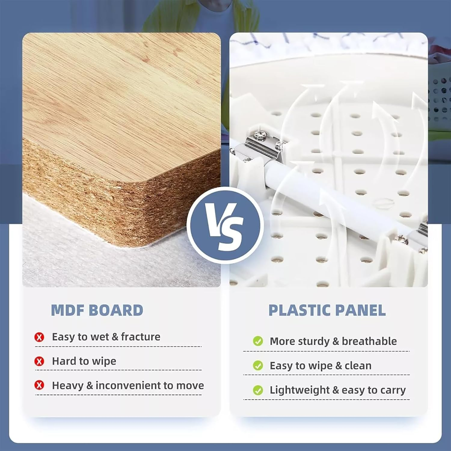 GOTILING Foldable Ironing Board - 60X37X17Cm Compact Steel Frame with Removable Cover, Sleeve Board and Wall Hook for Laundry and Travel image number 2