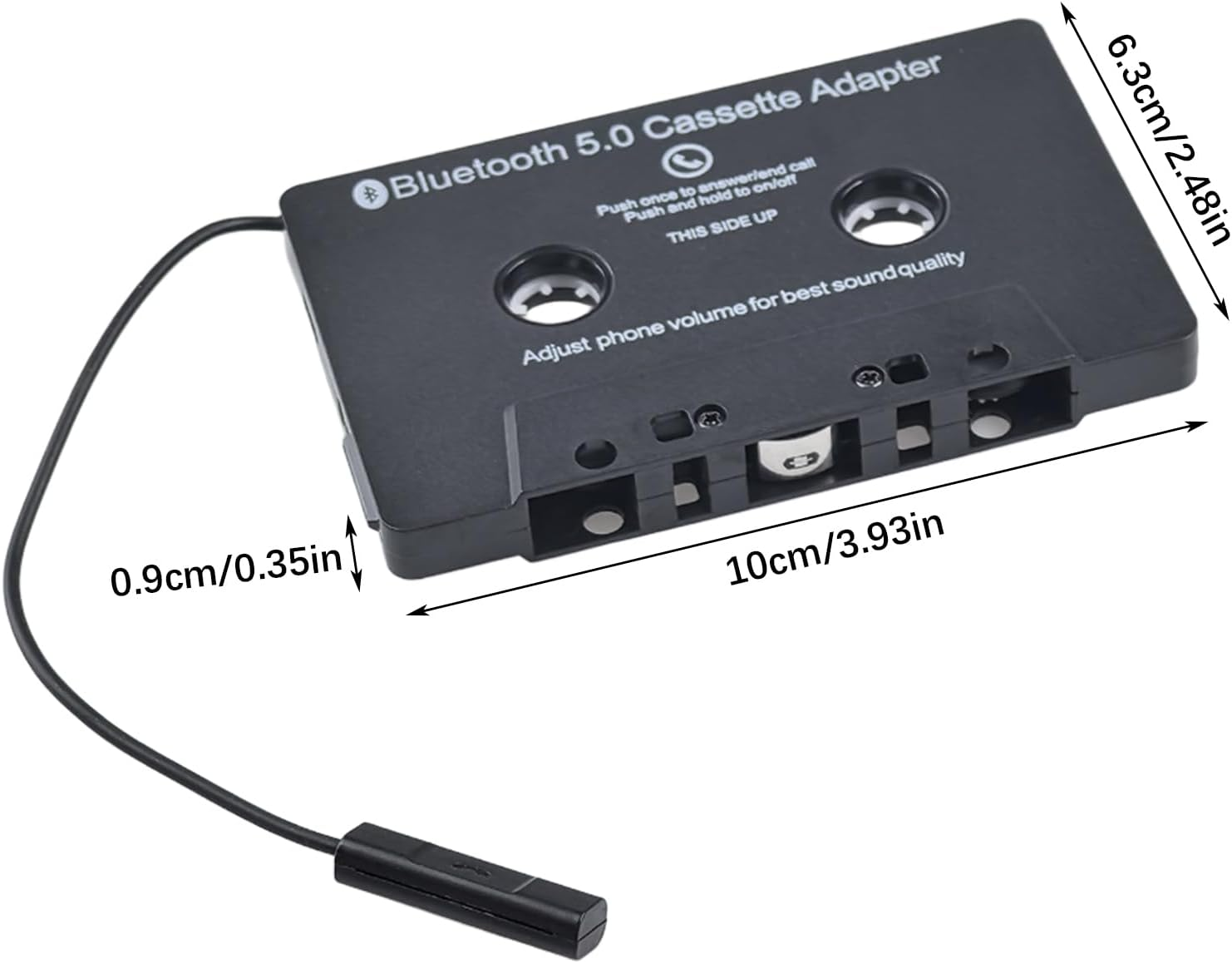 MP3 Cassette Player Adapters, Tape Audio Adapter Car Audio Cassette to Aux Adapter Bluetooth 5.0 Tape Player for Smartphones Tablets image number 6