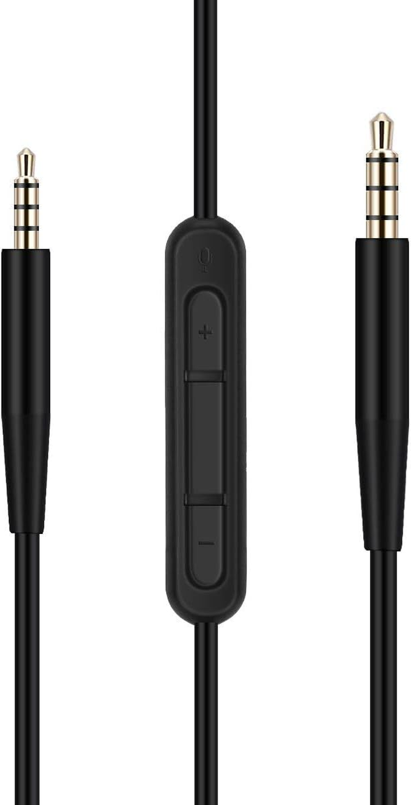 LANMU Replacement Cable for Bose On-Ear 2/Oe2/Oe2I/Qc25/Qc35/Soundlink/Soundtrue Headphones, Headphone Replacement Audio Cable with Mic & Remote Only Compatible with Iphone (With Mic)