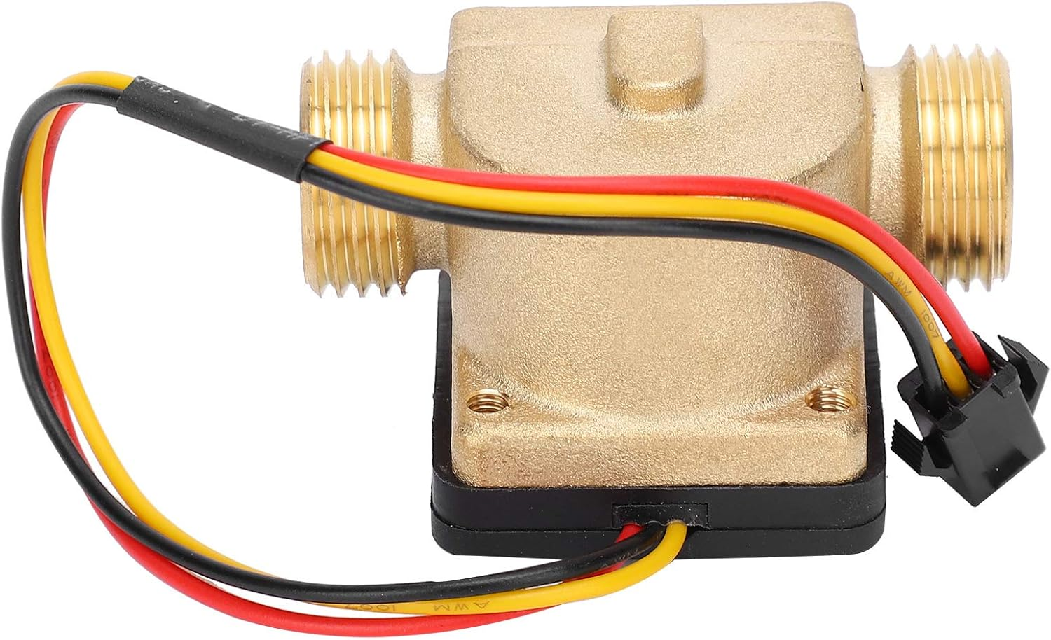 Hall Flowmeter, YF-B13 Water Flow Sensor, 0.3-10L/Min Brass Hall Flow Meter, Water Heater, Credit Card Machine, with G1/2" Plug Interface, Default