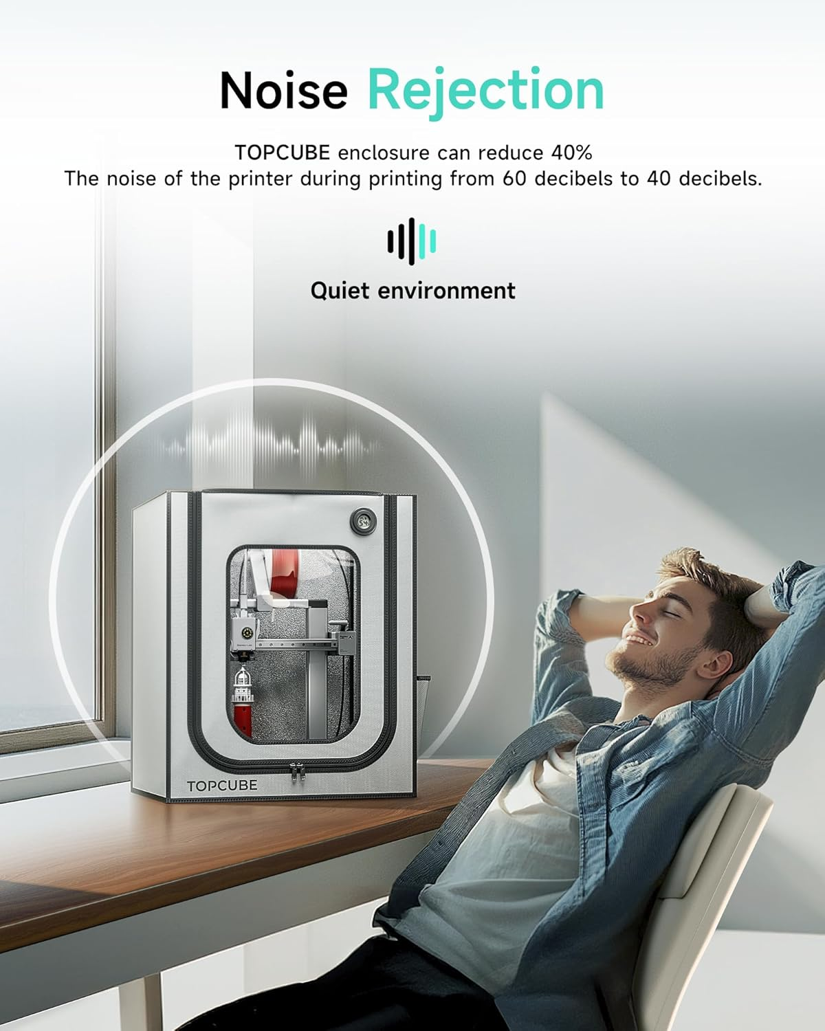 3D Printer Enclosure for Bambu Lab A1, Large Size Enclosure with LED Light, Fireproof Waterproof Dustproof Noise Reduction Constant Temperature 3D Printer Cover, 550X670X600Mm image number 5