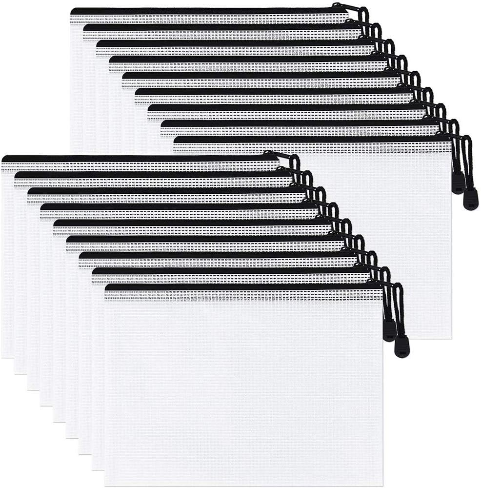 18 Pack A5 Mesh Zipper Pouch,Zipper File Bags, Board Games Storage Bags for School Office Supplies and Travel image number 4