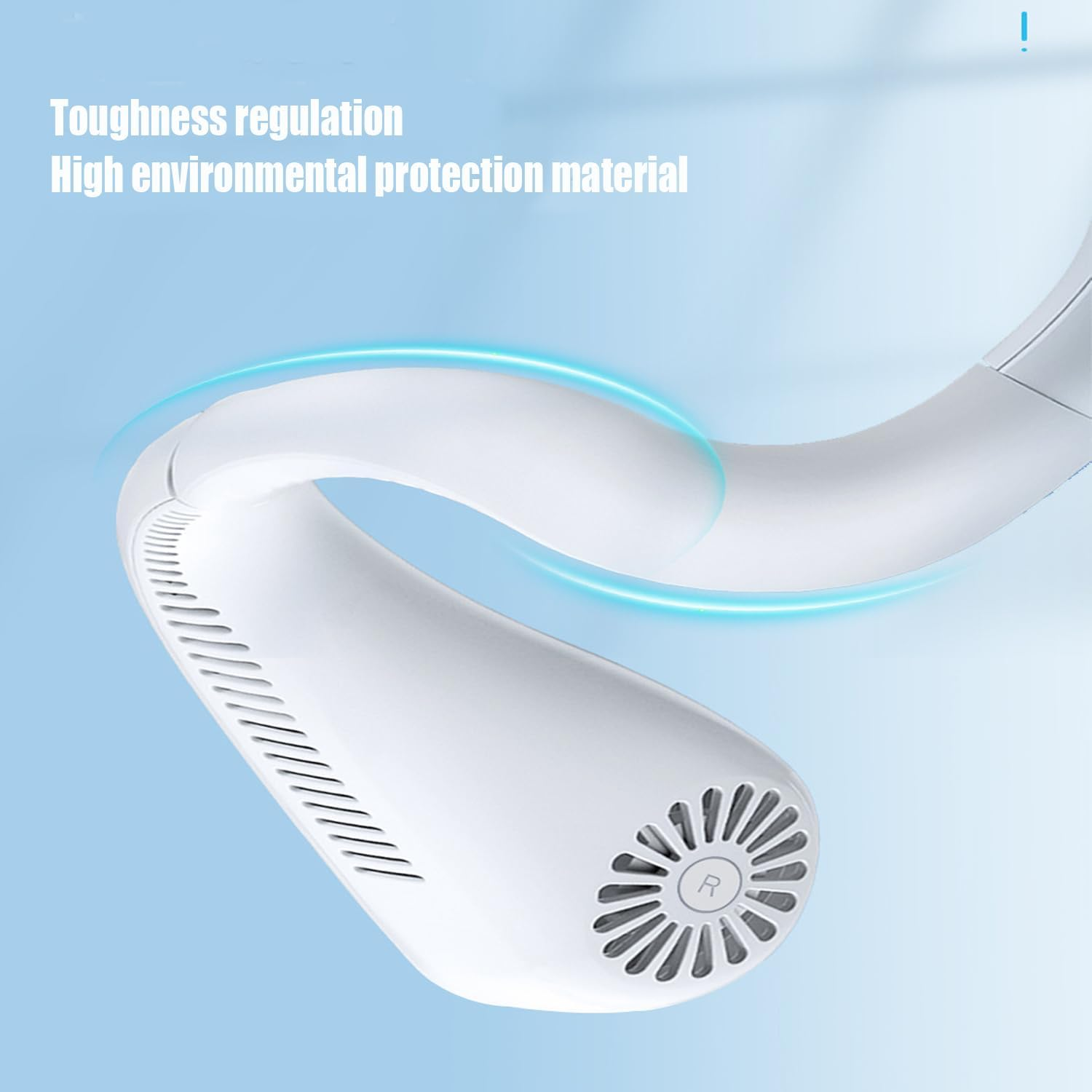Portable Neck Fan,Rechargeable Hands Free Bladeless Fan, Wearable Personal Fan, 3 Speeds Adjustment, Natural Wind Mode, Angle Adjustable, USB Powered Desk Fan for Outdoor Indoor-White image number 5
