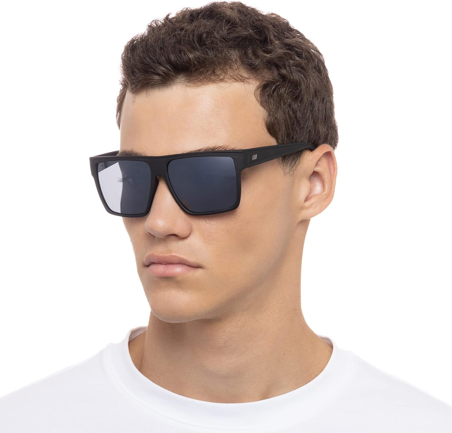 Le Specs Male Dirty Magic Black Rubber D-Frame Sunglasses image number 1