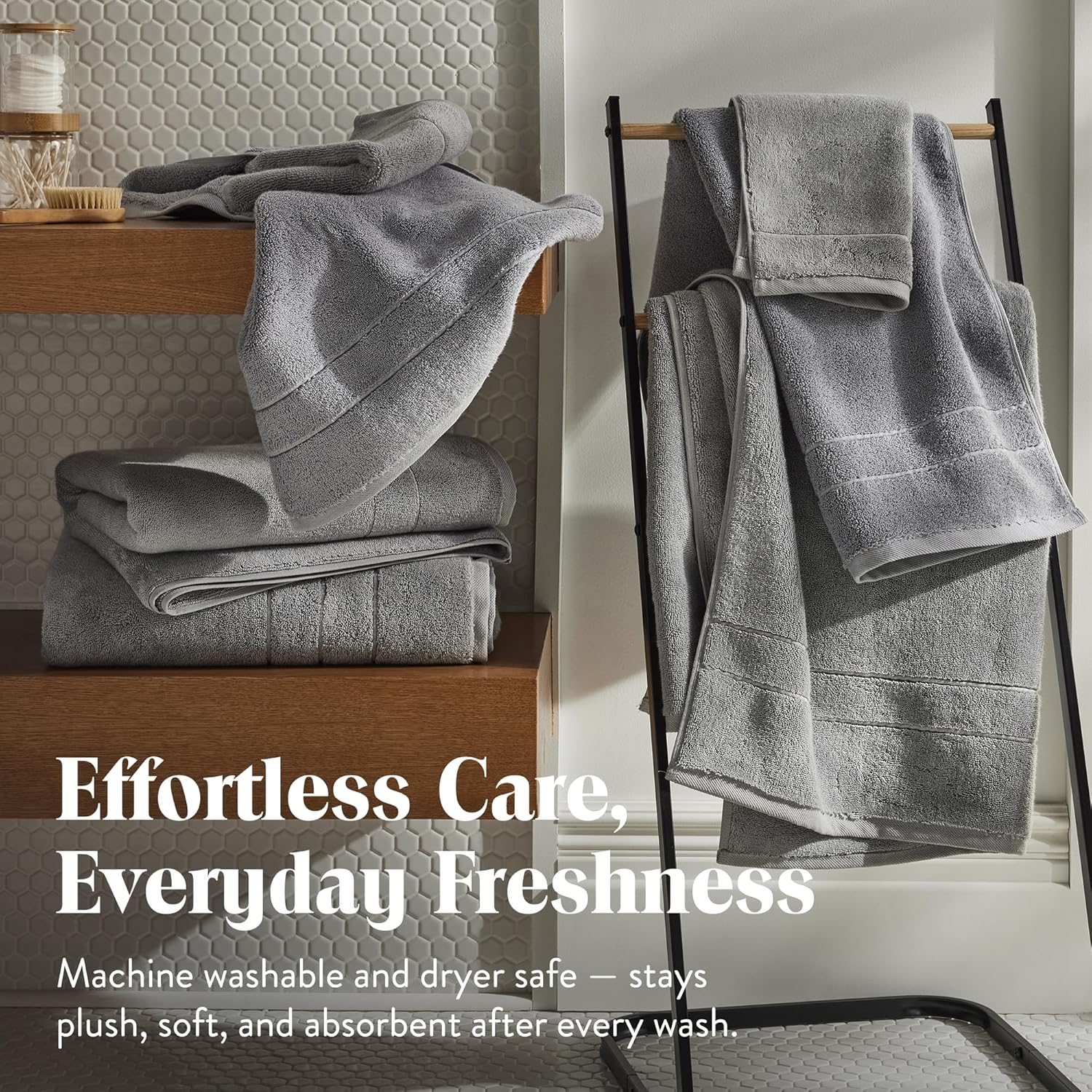 Brooklinen Super-Plush Bath Towels - Set of 2, Smoke Gray, 100% Cotton | Best Luxury Spa Towels image number 4