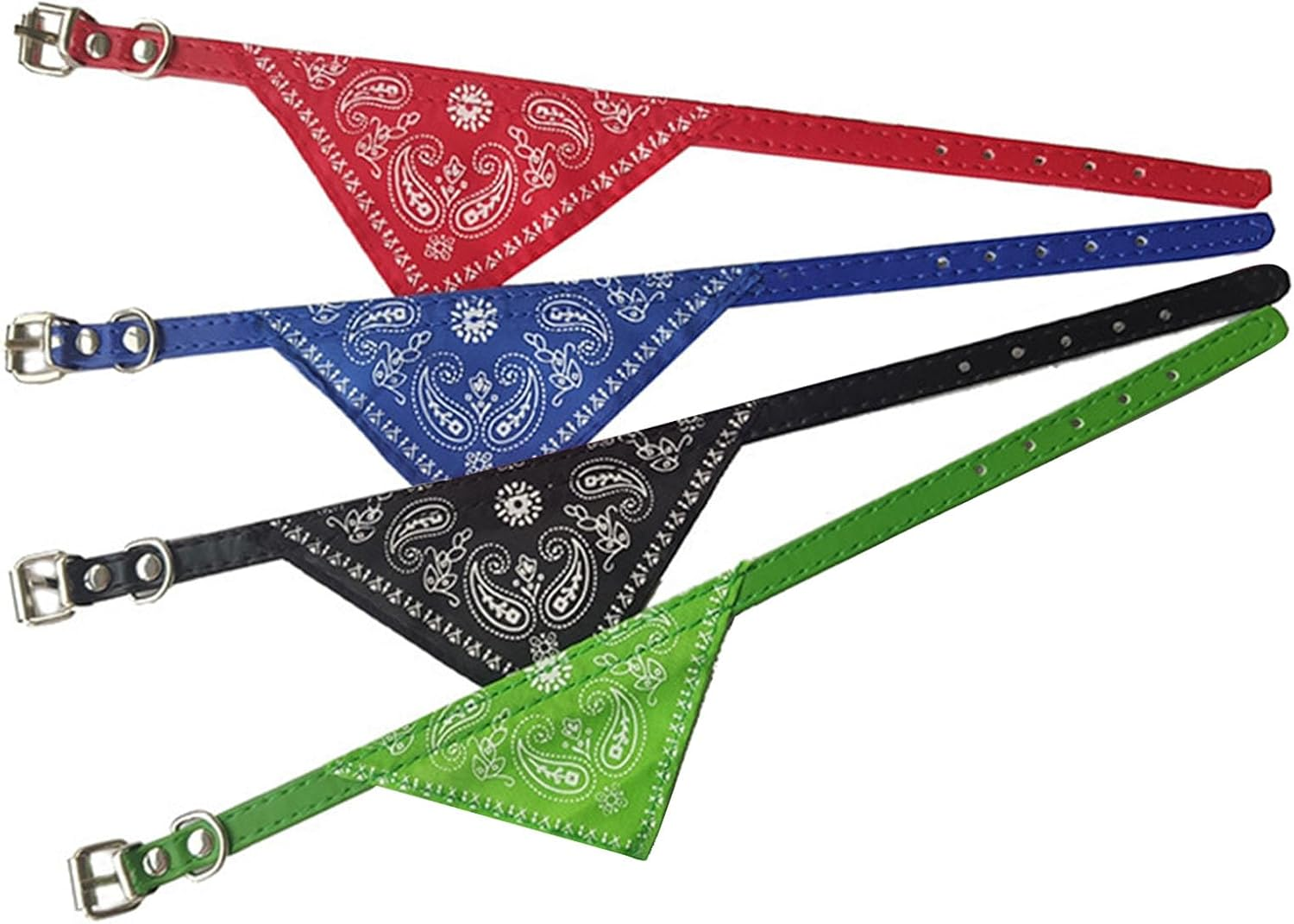 Pack of 4 Dog Bandanas Collar with Adjustable Straps, Pet Triangle Bib, Pet Saliva Cloth, Dog Bandana Headscarves, Triangular Scarf Dog Bandana, for Small, Medium Dogs and Cats, M image number 3