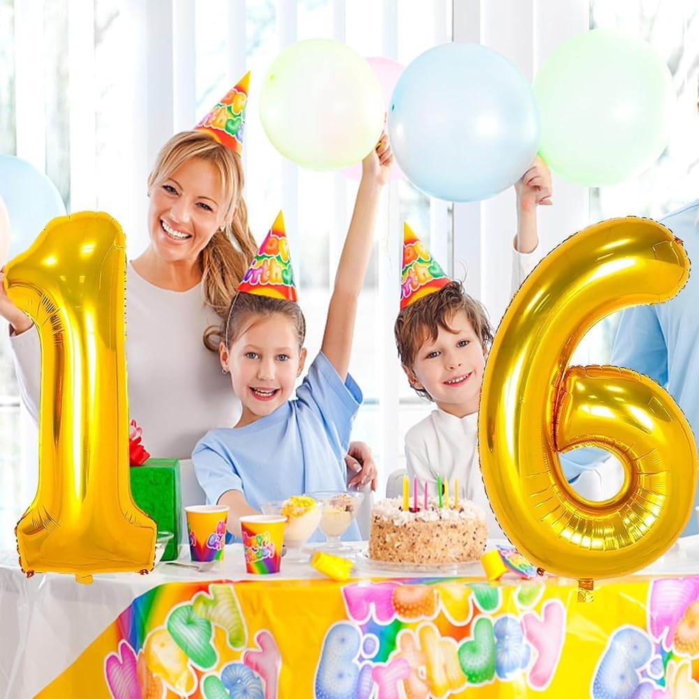 Suithink 40 Inch Giant Number Balloons Foil Digital Balloon for Birthday Anniversary Party Festival Decorations (4) image number 3