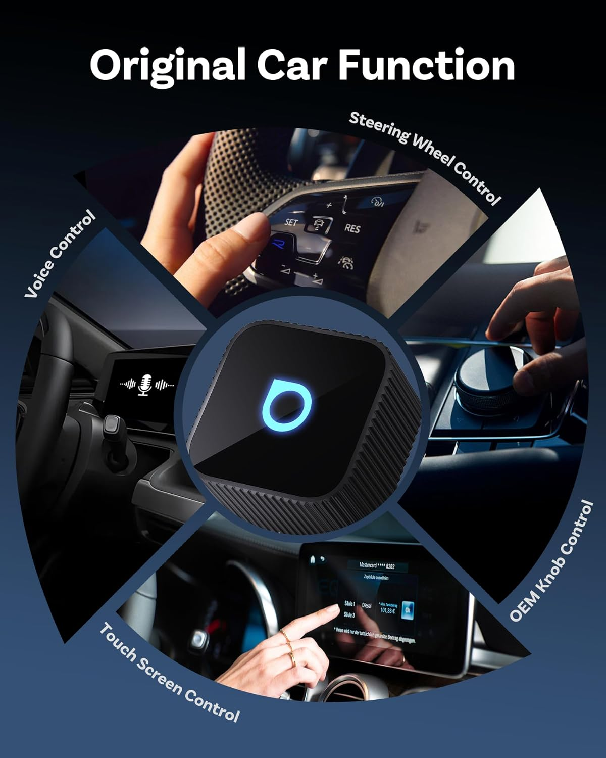 Ottocast Mini Cube 3.0 Wireless Carplay & Android Auto Adapter 2026&ndash; Plug & Play, Fast Auto-Reconnect (Black) image number 4