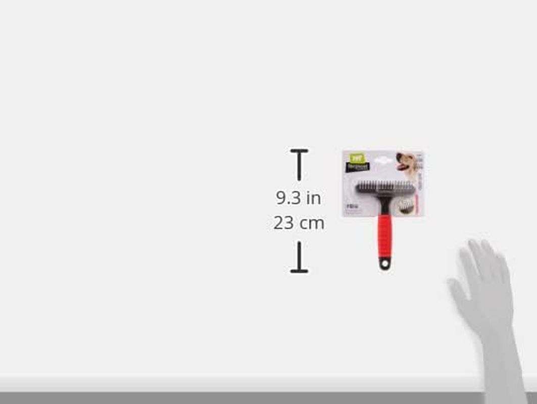 Ferplast Rake Comb for Dogs GRO 5874, Double Row of Rounded Rotating Teeth, Ideal for Medium and Long Haired Animals, 11 X 3 X H 15,5 Cm