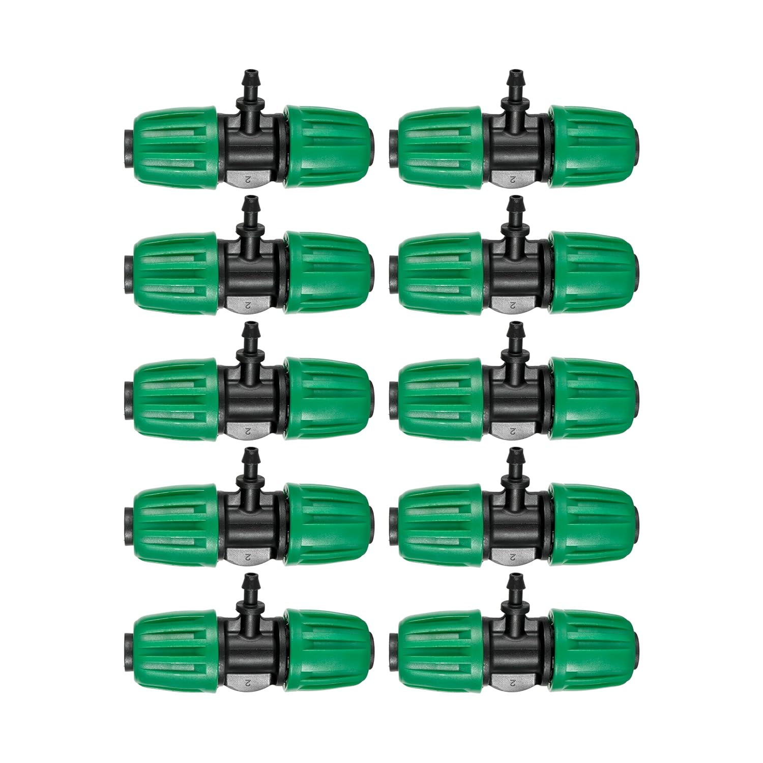 15 Pack 1/2 Inch Drip Irrigation Tee Fittings (1/2" ID X0.6-0.63" OD) - 1/2'' Drip Line Anti-Drop Barbed Lock Nut T Connectors for 1/2 Inch Drip Irrigation Tubing System Connection image number 2