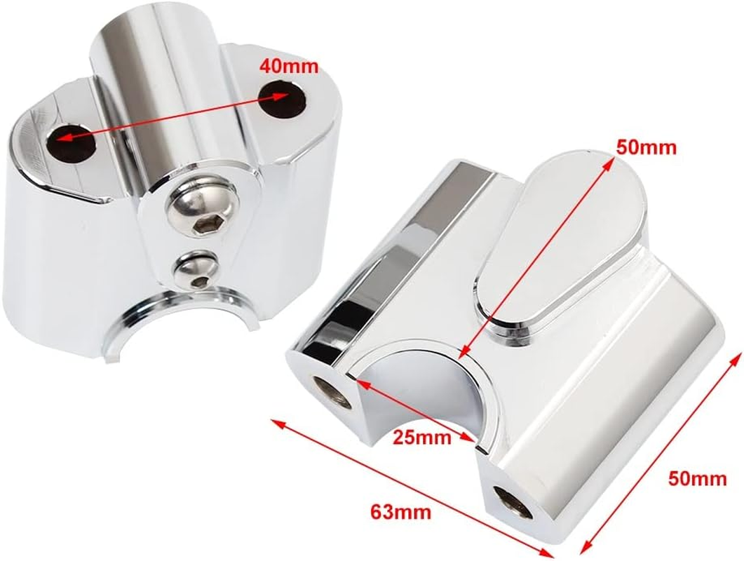 Handlebar Clamp Handlebar Bar Risers for for R18 2020 21 22 Motorcycle Accessories Chrome Handlebar Riser Bar Mount Clamp Mounting Lift Move Adapters Part image number 5