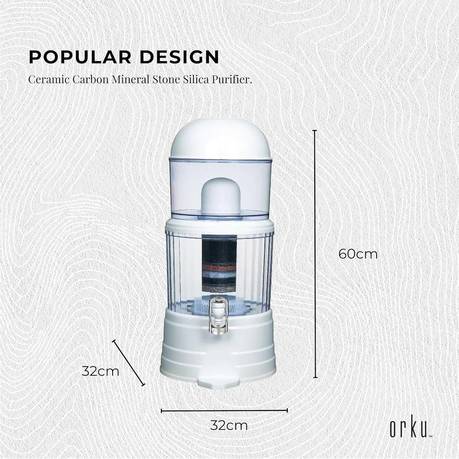 16L Benchtop 8 Stage Water Filter - Ceramic Carbon Mineral Stone Silica Purifier image number 6