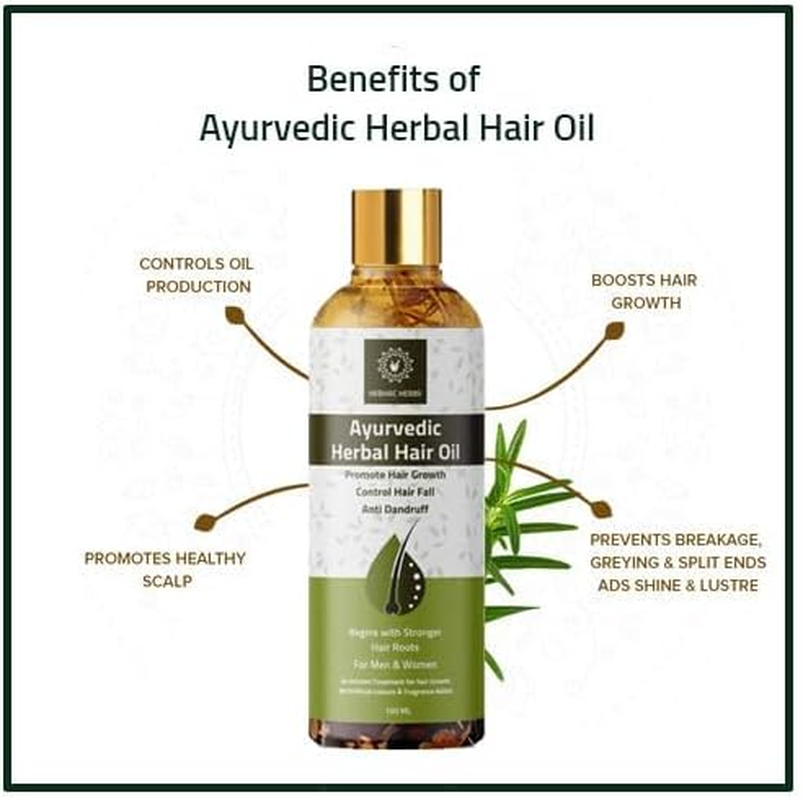Ayurvedic Herbal Hair Oil Made with 21 Ayurvedic Herbs to Enhance Health, Multipurpose Hair Growth and anti Dandruff, Hair Fall Control, Thick and Long Hair by Hebhac Herbs (100Ml) image number 3