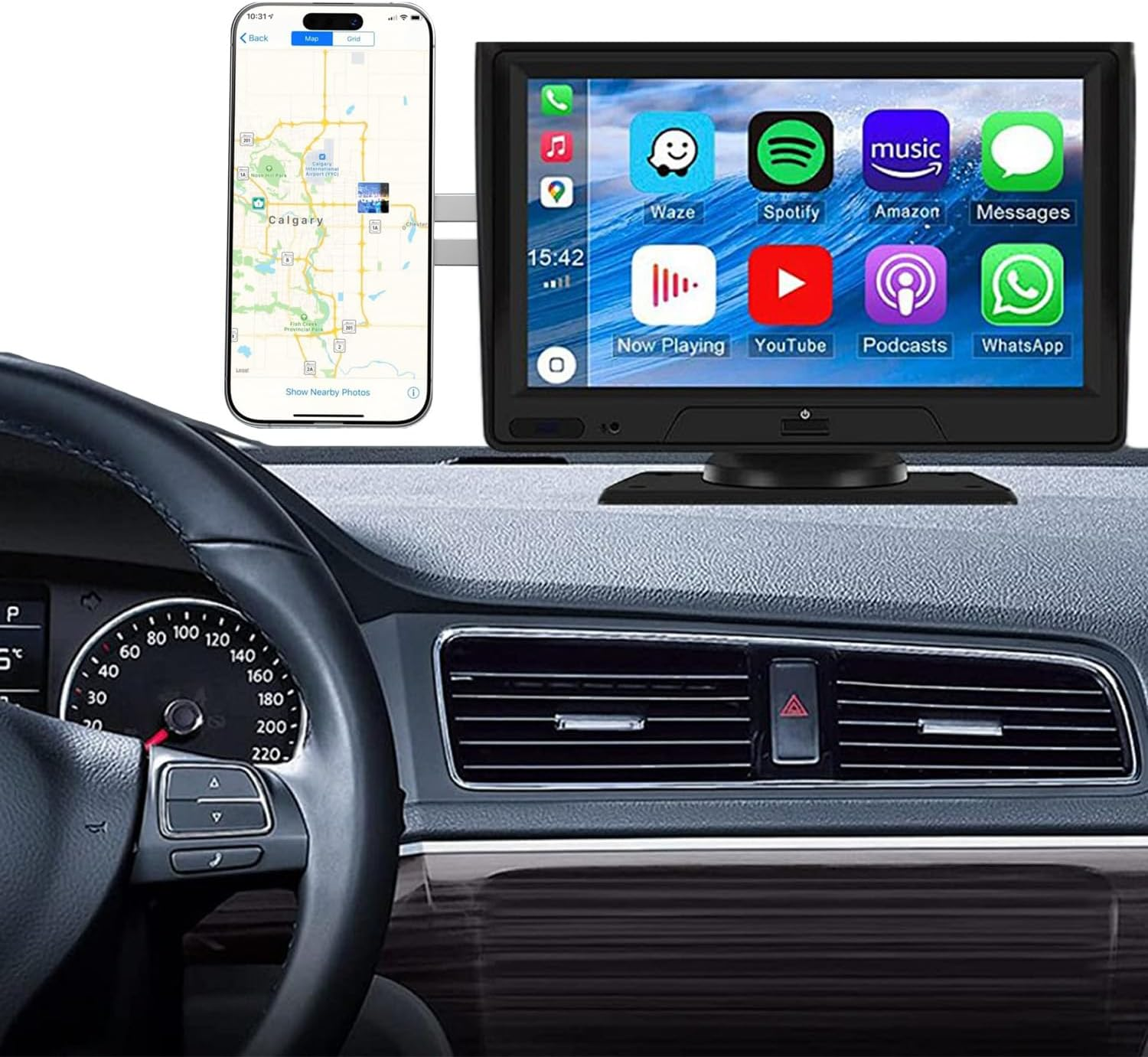 Magnetic Phone Holder for Laptop &ndash; Adjustable Side Mount Compatible with Iphone 16/14/13/12 Magsafe Series, Slim Foldable Monitor Expansion Bracket, Silver image number 1