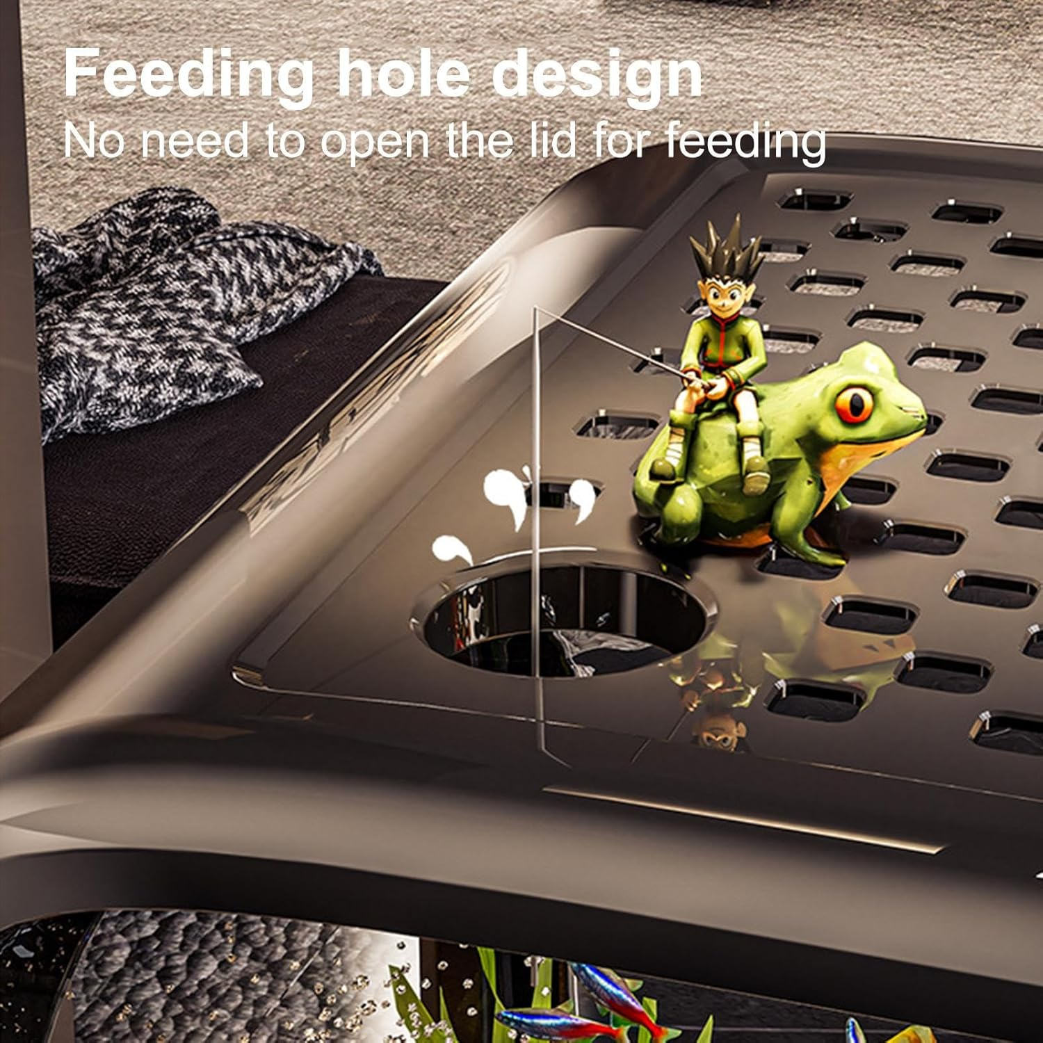 Yorajuy Desktop Fish Tank - Small Betta Fish Tank Aquarium - Acrylic Pet Care Aquatic Animals Container Bowl for Betta Shrimp Turtle Aquatic Planting Landscape Display image number 2