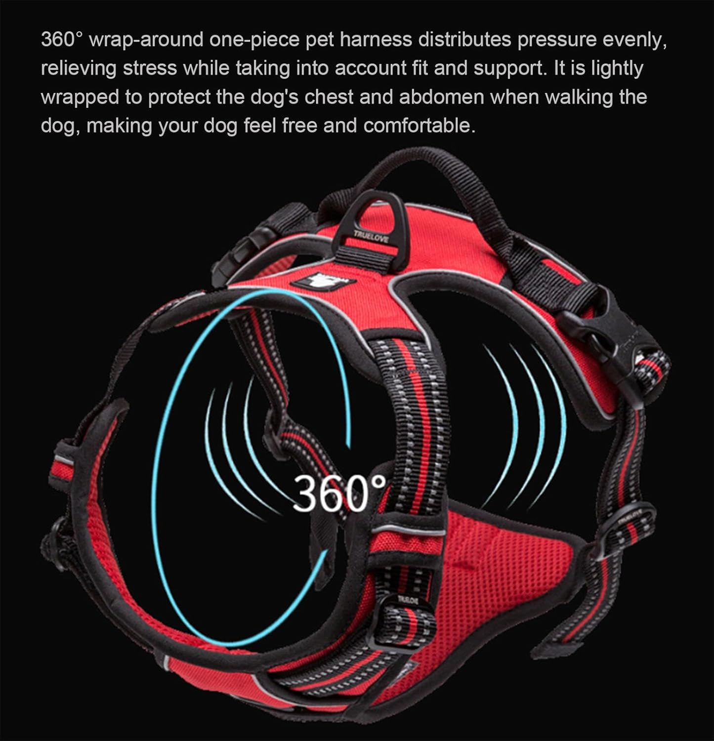 No Pull Dog Harness, No Choke Front Clip Reflective Dog Vest with Soft Padded Vertical Handle, 3 Leash Attachments for Small Medium Large Dogs,A-Xsmall image number 5