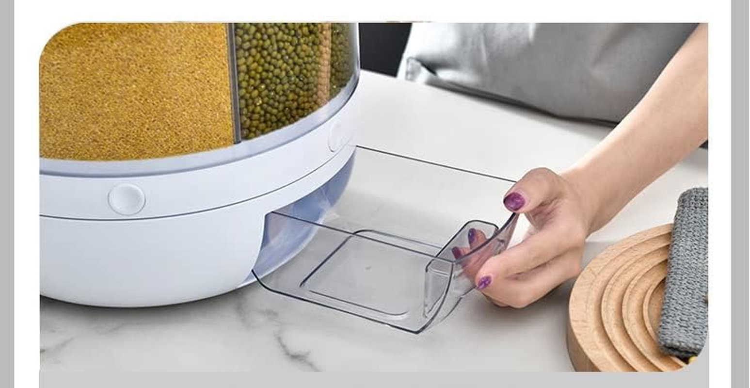 Salesbay 6 in 1 Rotating 360&deg; Dry Food Dispenser Grain Rice Storage Container Cereal Box image number 3