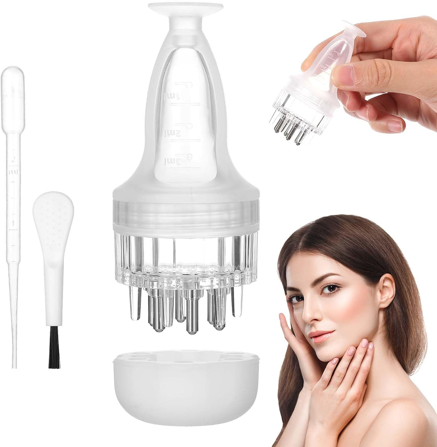 YUXIANLB 1 Pcs Hair Oil Applicator Scalp Oil Applicator Tool Essential Serum Liquid Massage Comb Scalp Quick Efficient Apply Brush Scalp Massager for Hair Growth Scalp Precise Control Men Women image number 4
