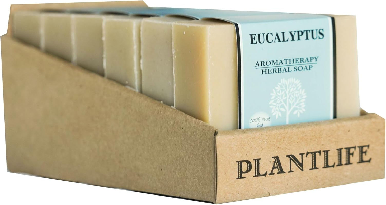 Eucalyptus Soap Value Pack - 100% Pure & Natural Aromatherapy Herbal Soap - 4 Oz Each Bar (Pack of 6 Bars) image number 1