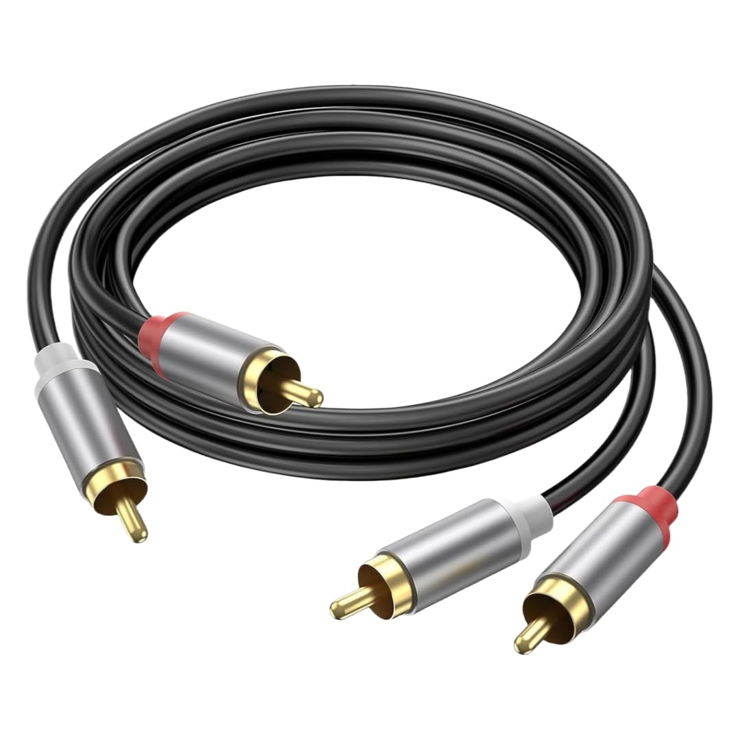 Gold-Plated 2RCA Male to 2RCA Male Stereo Audio Cable 3.3Ft/1M, Double Shielded RCA to RCA Audio Cable for Home Theater, HDTV, Gaming Consoles, Hi-Fi Systems Car Audio Speaker image number 5