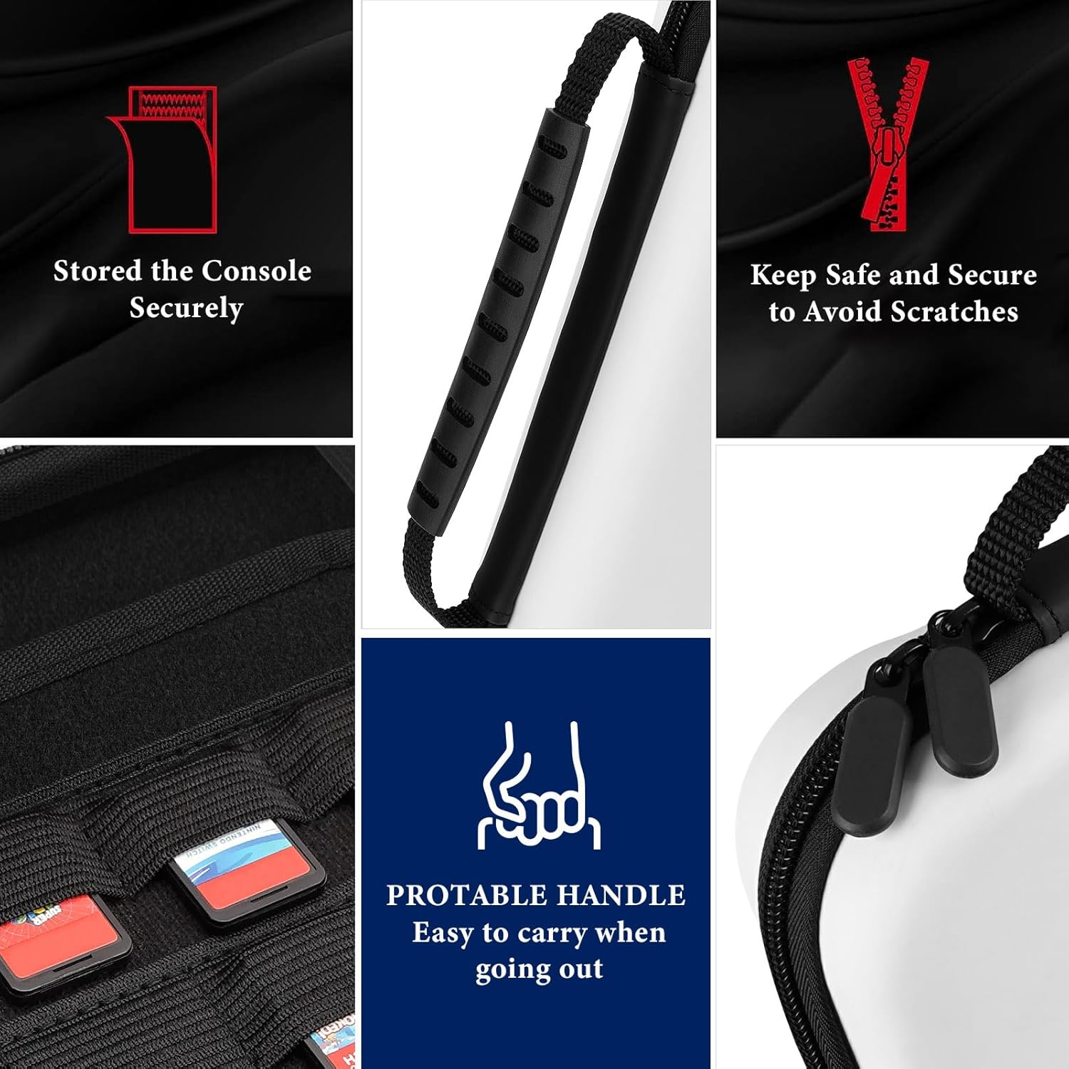 Geekria Travel Case Compatible with Switch 2 Controller, Hard Shell Carrying Bag, Protective Storage with Internal Mesh Pocket for Charging Cable (White) image number 1