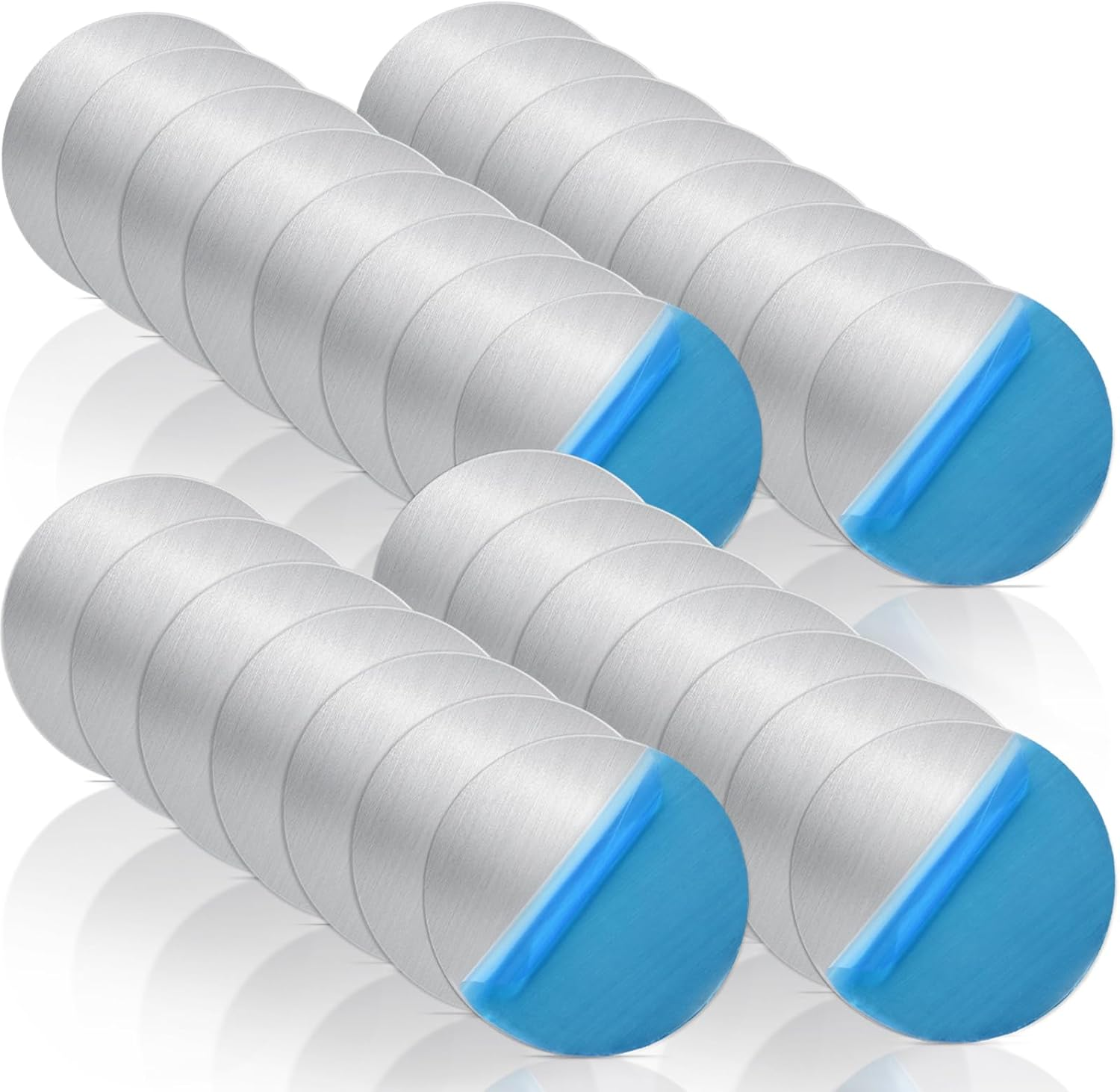 Pack of 30 Self-Adhesive Metal Plates, Metal Plate for Magnets, Very Thin Metal Plate, Metal Discs Made of Stainless Steel, Metal Plates for Tonies, Adhesive Base for Magnets, Metal Plates image number 2