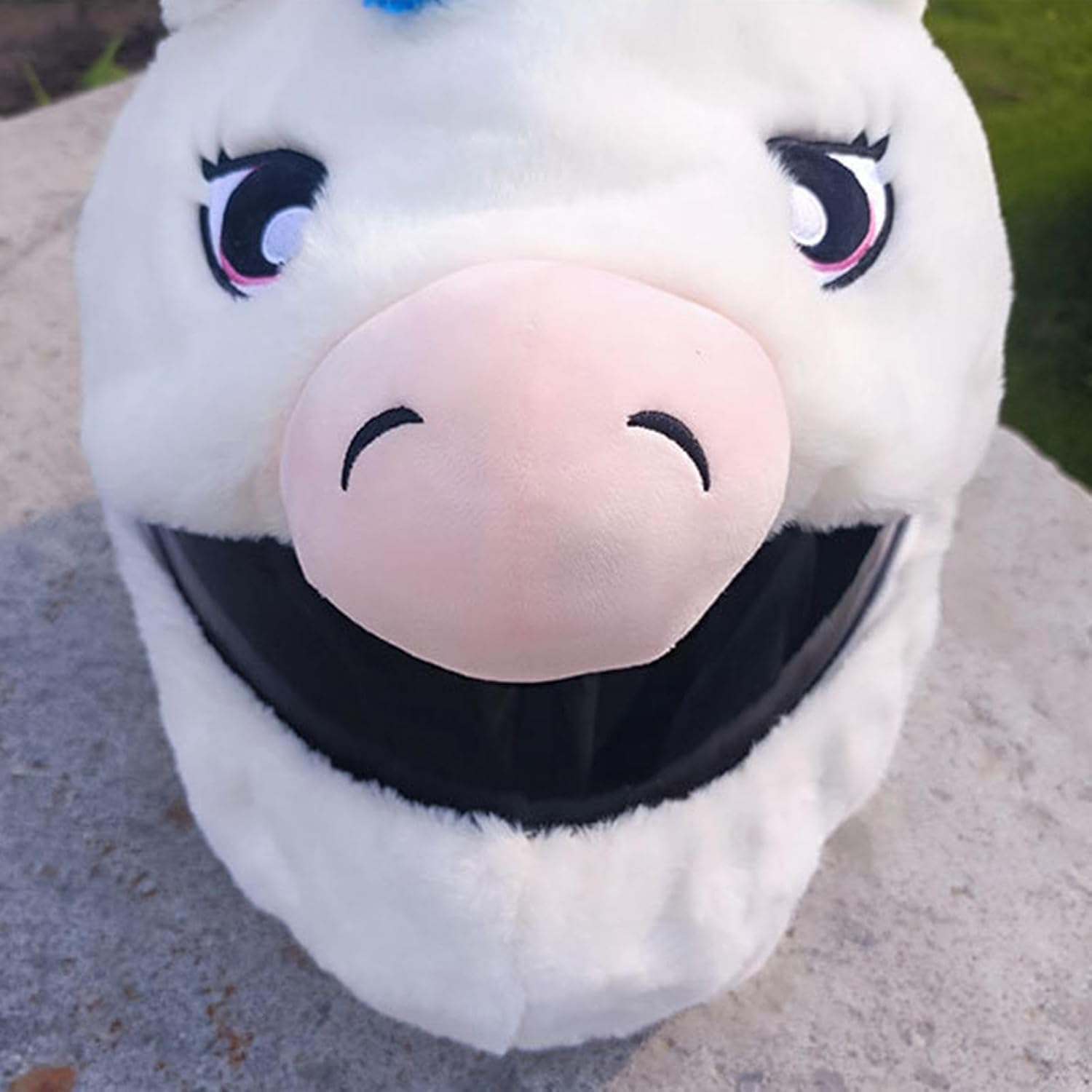 Helmet Cover Sleeve Cartoon Eye Catching Style Motorbike Outdoor Protective Gifts Increase Riding Fun Plush Soft Helmet Protective Cover image number 3