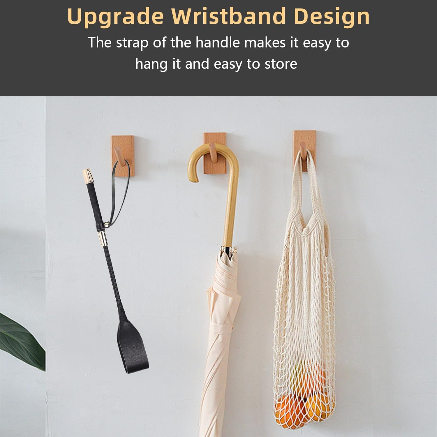 Mini Horse Riding Crop 33Cm &ndash; Lightweight Hobby Horse Accessory with Anti-Slip Grip &ndash; Durable PU Leather Hose Whip Crop for Kids & Horseplay Training(Black) image number 5