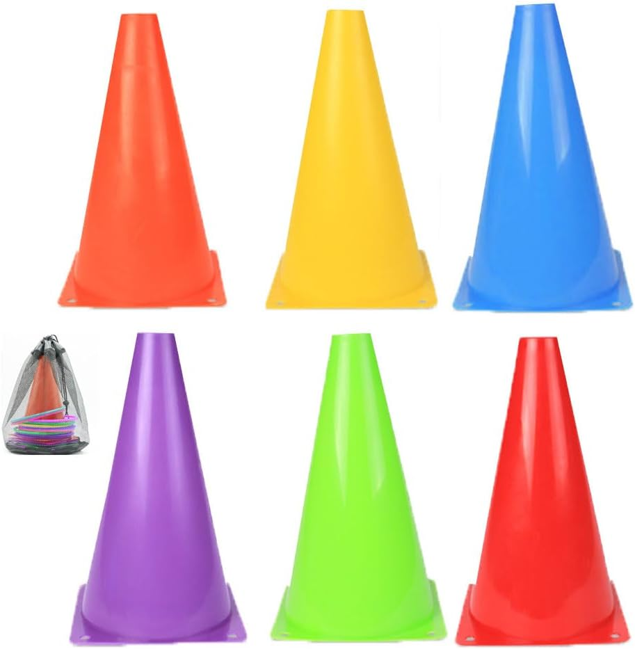 12 Pcs Soccer Cones, 7 Inch Football Training Cones, Cones Sports Training Agility Field Marker Cones, Place Multipurpose Training Cones, Indoor Outdoor Activity Events Games Obstacle Course(5Colors) image number 1