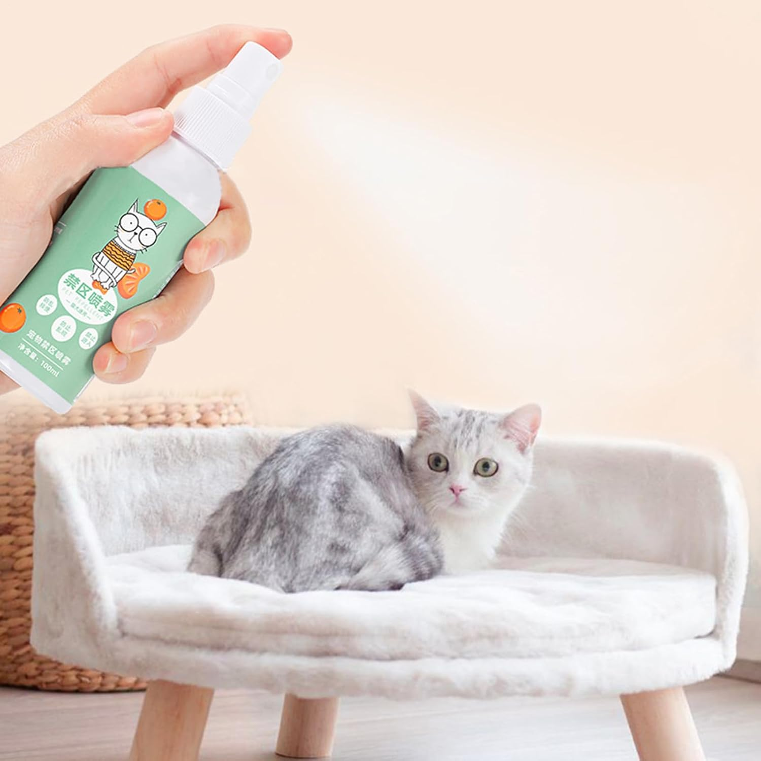 Gihioue Keep off Cat Spray,Cat Furniture Protector Spray - Pet Behavior Training Solution to Protect Floors Plants Walls Home Cords Carpets Shoes Indoor Areas image number 3