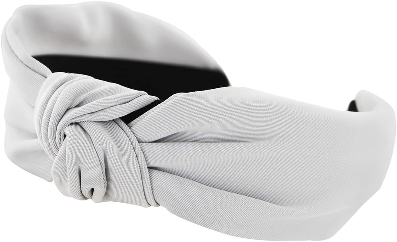 Axy HR35 Fabric Headband with Knot Vintage Beautiful Headband Hair Accessories Light Grey - Black image number 2