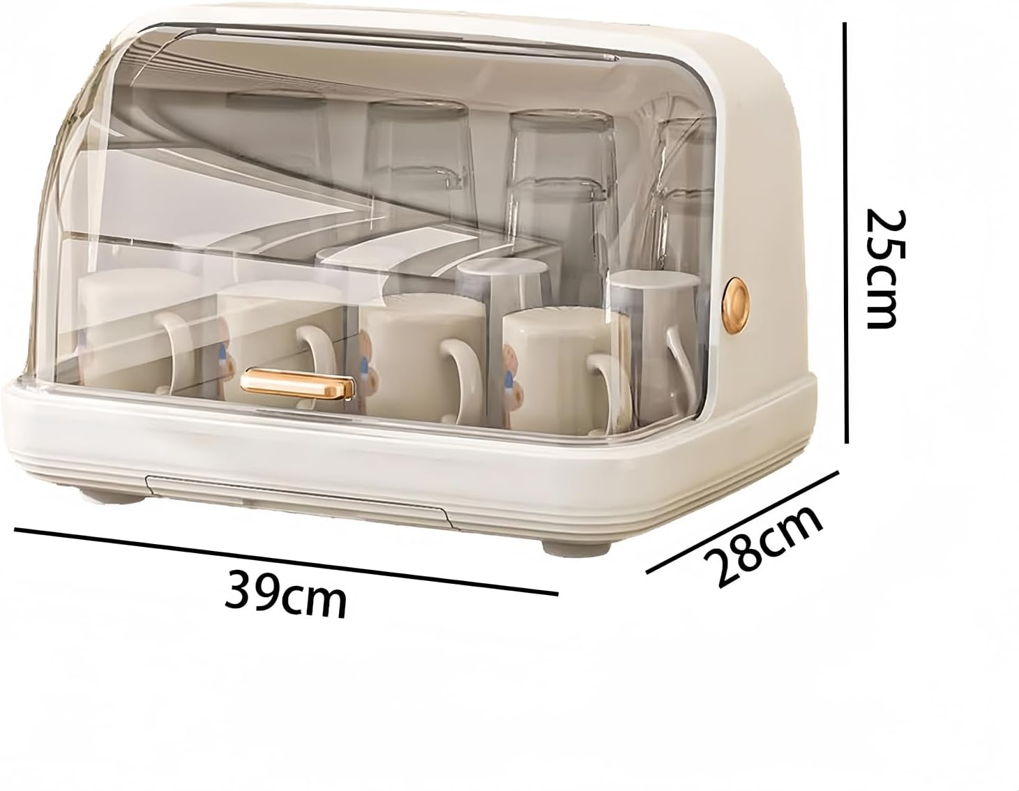 Baby Bottle Drying Rack with Cover, Nursing Bottle Storage Box, Large Capacity Organizer for Countertop, Portable Sturdy Storage Box | Nursing Bottle Dryer (White)