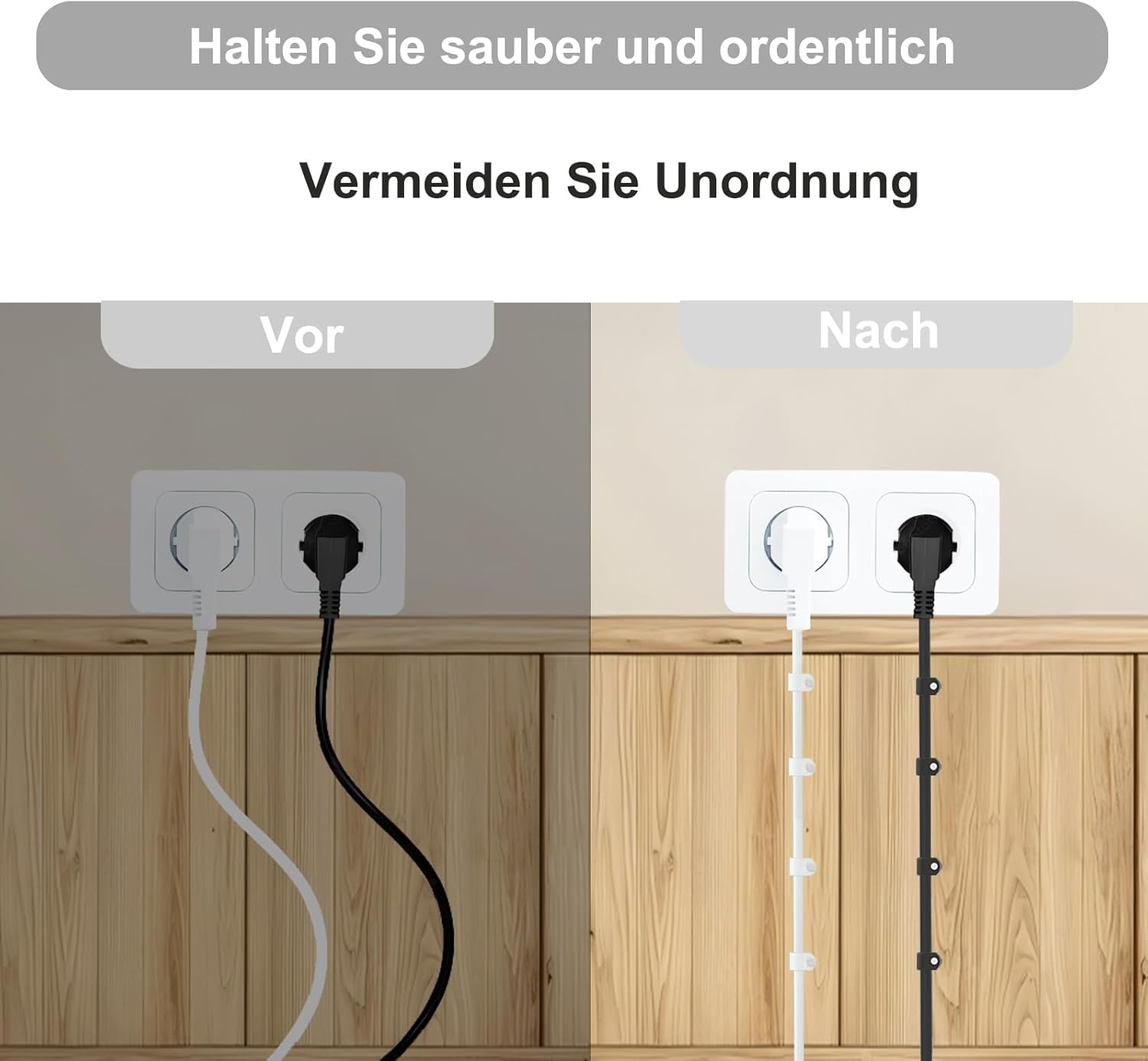 Temolink Cable Clips 50Pcs Nail Clamps 14-20Mm 304 Stainless Steel Cable Management for Phone and Ethernet Cable Power Cable Pipe Black image number 3