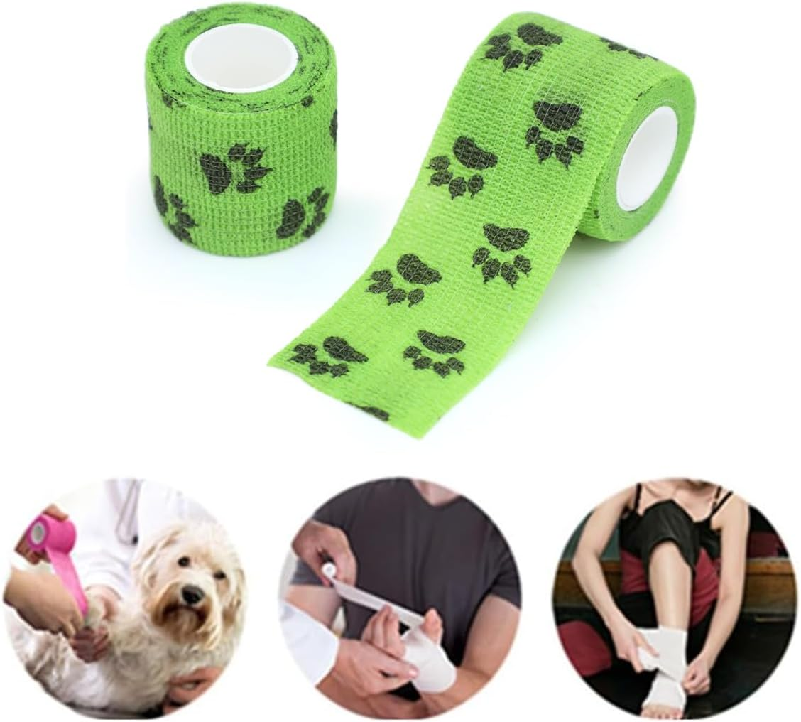 Pet Self Adhesive Bandage, 8 Rolls Self Adhering Bandage，Pet Tape Non-Woven Cohesive Gauze Rolls for Dog Cat Animals, First Aid Wrap for Wrist Healing Ankle Sprain & Swelling image number 2