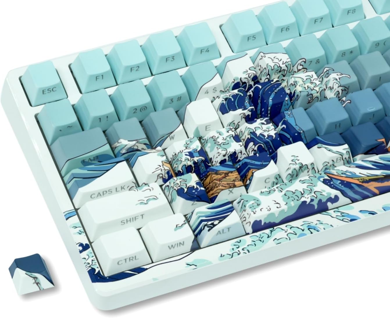 Dagaladoo XVX 140 Keys Space Keycaps, PBT Keycaps Full Set, Double-Shot Dye Sublimation Mechanical Keyboard for 60% 65% 75% 100% Cherry Gateron MX Switches, Blue/Black