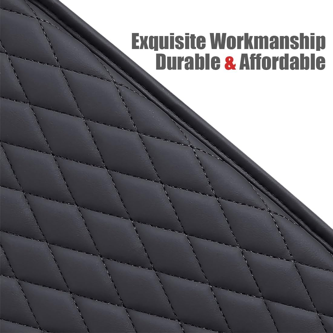 Ladies Car Steering Wheel Cover with Diamond Lattice Girly Classy Fashion Collection Car Steering Wheel Cover with Crown and Diamonds (Queen ONLY) (Armrest Cover) - Black image number 3