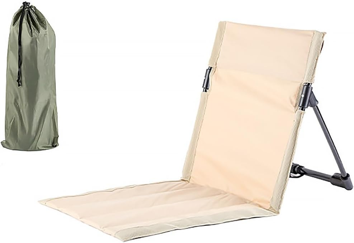 AIMALL Outdoor Folding Chair, Ultra-Light Portable Camping Stool, Sponge-Filled Oxford Fabric Seat, Adjustable Backrest, Ideal for Camping, Fishing, 16.54" Height - Brown image number 4