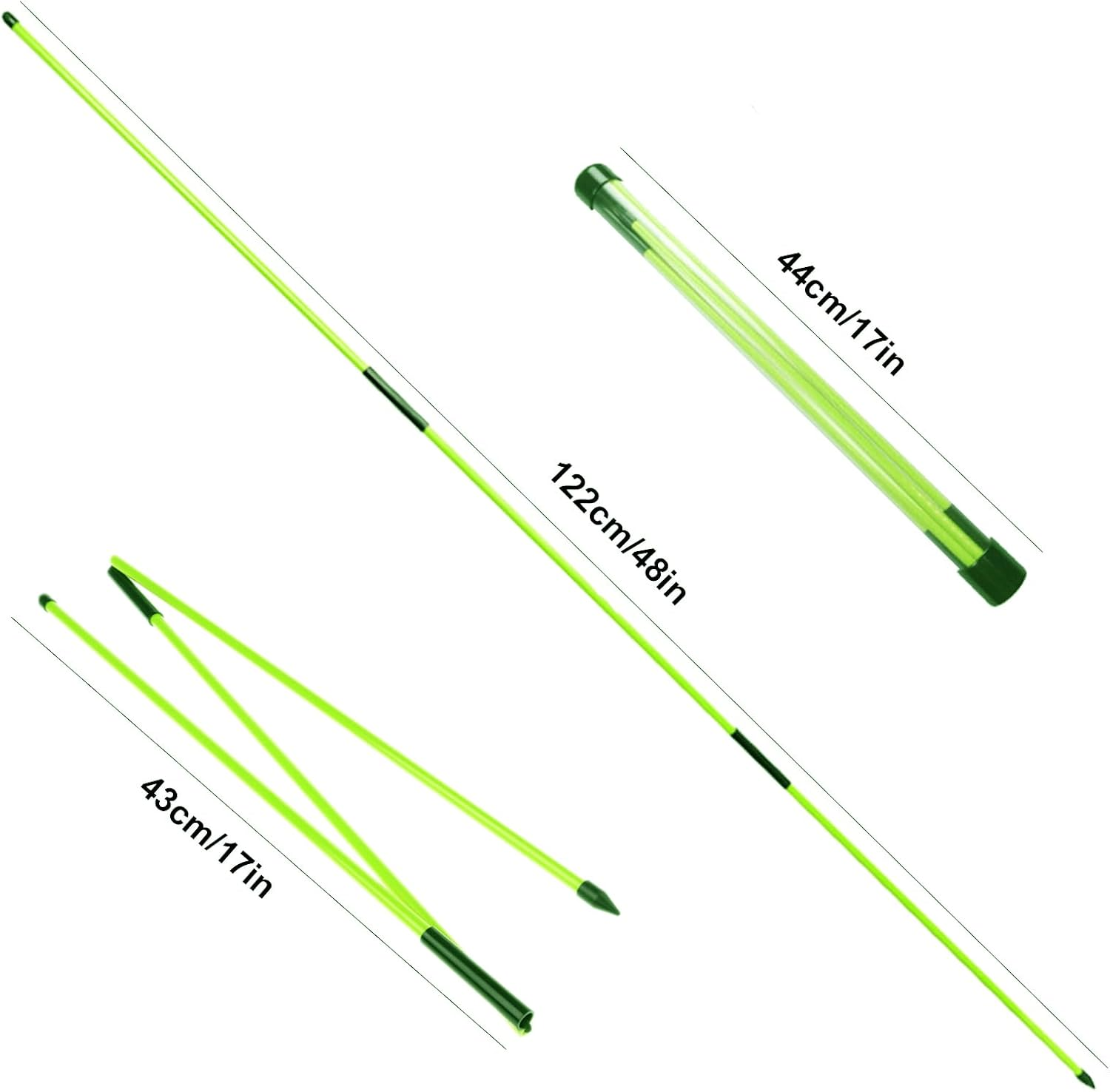 Eshan Golf Alignment Sticks 2 Pack Swing Training Aid Equipment Collapsible Trainer Practice Rods Posture Corrector in Handy Storage Tube Case for Men Women Golfer Swinging - Orange image number 6