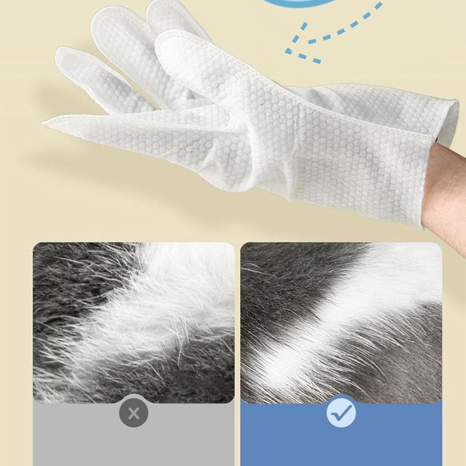 Dog Basting Sheets - Pet Glove Wipes - Deodorizing Care Set of 3 Daily Eyes, Ears and Butt Cleaning for Cats, Puppies, Kittens and Dogs image number 4